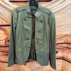 Attention Womens Green Military‎ Style Jacket Brass Button Detail Sz 18